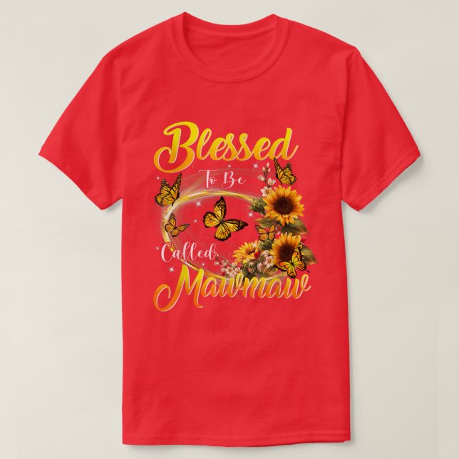Camiseta Abençoado seja chamado Mawmaw Sunflower Lovers Gra (Frente do Design)