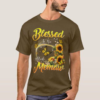 Camiseta Abençoado seja chamado Memaw Sunflower Lovers Gran
