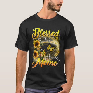Camiseta Abençoado seja chamado "Meme Sunflower Avó"
