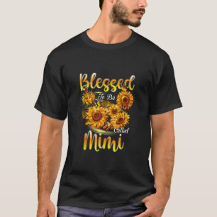 Camiseta Abençoado seja chamado Mimi Cute Sunflower Family