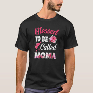 Camiseta Abençoado Seja Chamado Moma Funny Floral Moma Mãe