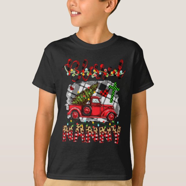Camiseta Abençoado Seja Chamado Nene Christmas Red Truck (Frente)