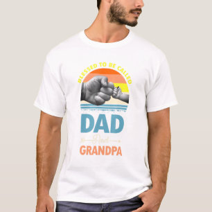 Camiseta Abençoado Seja Chamado Pai E Vovô Vintage Sun F