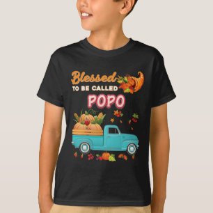 Camiseta Abençoado Seja Chamado Popo Pumpkin Truck Thanksgi