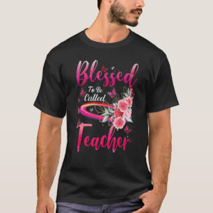 Camiseta Abençoado Seja Chamado Professor Butterfly Flower