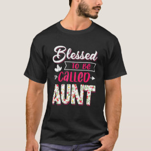 Camiseta Abençoado Seja Chamado Tia Dia de as mães Costume