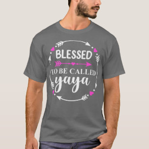 Camiseta Abençoado Seja Chamado Yaya Funny Dia de as mães G