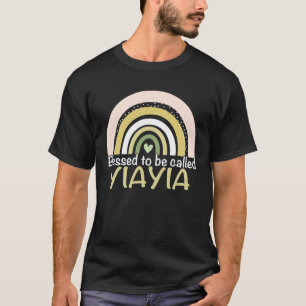 Camiseta Abençoado seja chamado Yiayia Boho Rainbow Mãe