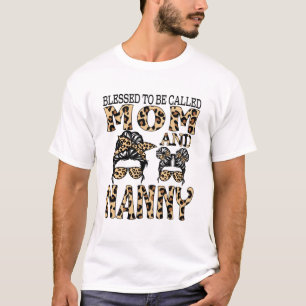 Camiseta Abençoado Ser Chamado Mãe E Avó Leopard