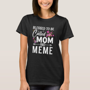 Camiseta Abençoado Ser Chamado Mãe E Dia de as mães De Memó