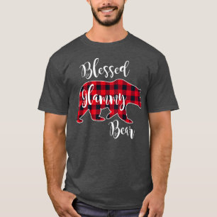 Camiseta Abençoado Urso Vermelho Búfalo Vermelho Xadrez Avô