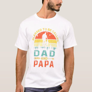 Camiseta Abençoados Sejam Chamados Pai E Papá Vintage Pais