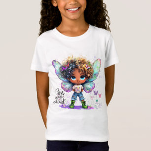 Camiseta Abençoe Seu Coração Lil Fairy Kids T-Shirt