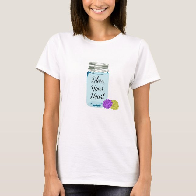Camiseta Abençoe seu coração Mason Jar Tee (Frente)