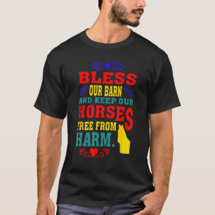 Camiseta Abençoem nosso celeiro e mantenham nossos cavalos 