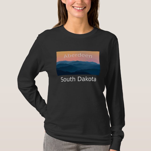 Camiseta Aberdeen South Dakota Mountain sunset hometown (Frente)