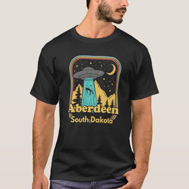 Camiseta Aberdeen South Dakota Ufo Alienígena 80s Retro Sta (Frente)