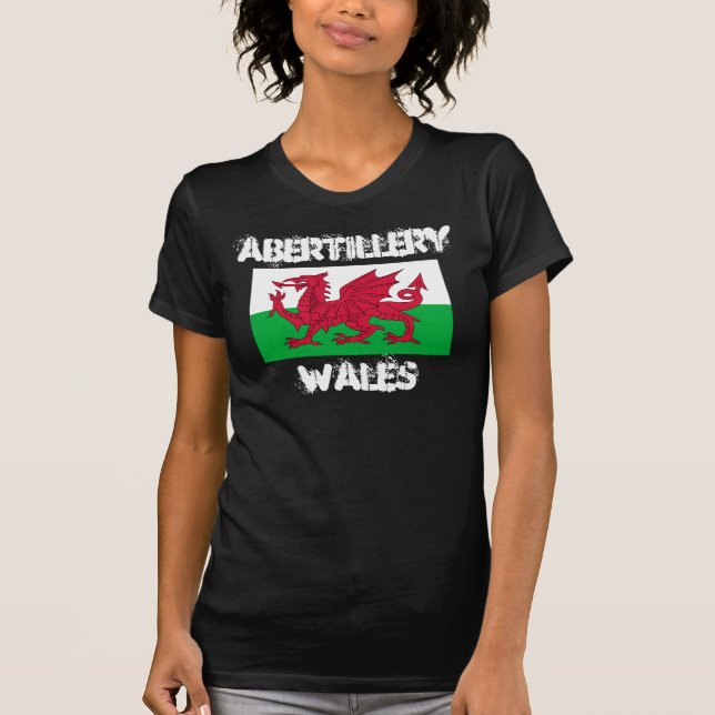 Camiseta Abertillery, País de Gales com bandeira galesa (Frente)
