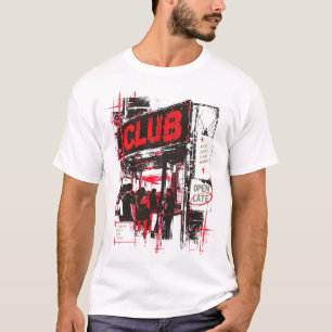 Camiseta ABERTO ATÉ TARDE — Flyer de Clube Subterrâneo Malt
