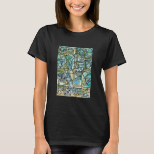 Camiseta Abertura-Arte Geométrica Moderna em Aquarela