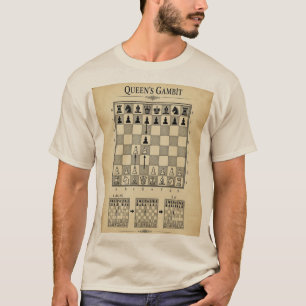 Camiseta Abertura de Xadrez Vintage do Gambito da Rainha