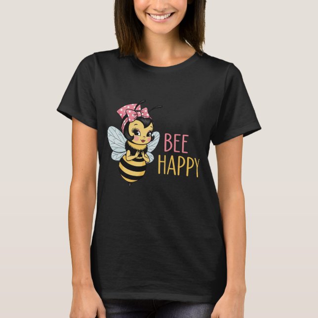Camiseta Abezinha Fofa de Capa "Siga Feliz" (Frente)