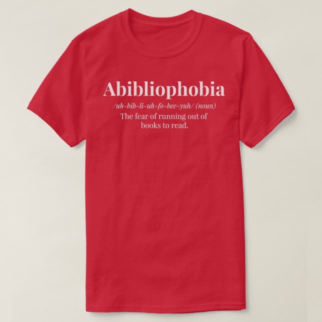 Camiseta Abibliofobia Definição Essencial (Frente do Design)