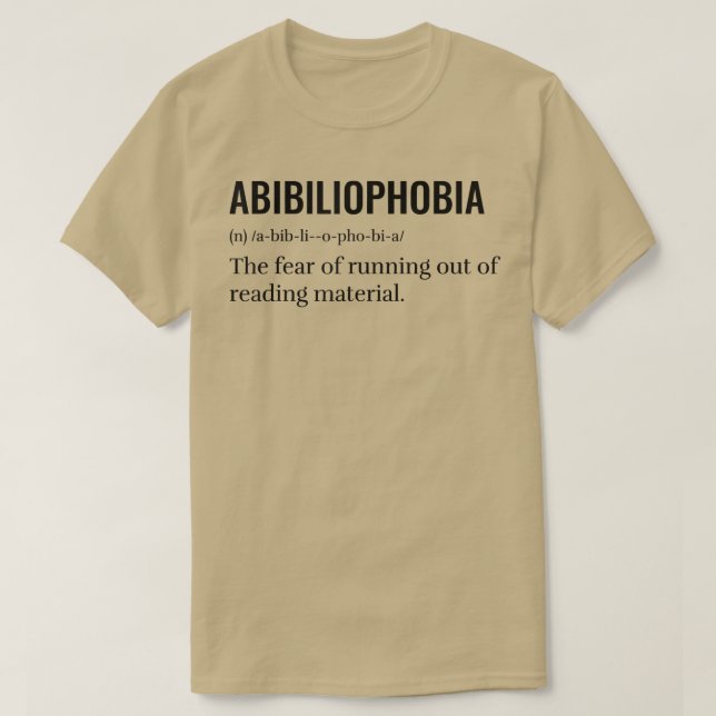 Camiseta Abibliofobia Engraçada Leitura de Bookworm (Frente do Design)