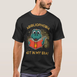 Camiseta Abibliofobia Engraçada Lendo Dinossauro Livro Sobr