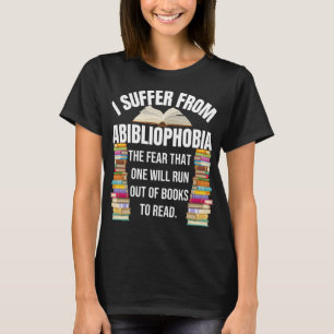 Camiseta Abibliofobia Engraçado Leitura de Livro Ave