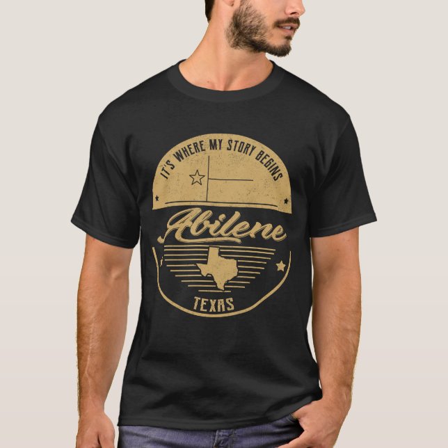 Camiseta Abilene Texas É onde minha história começa (Frente)