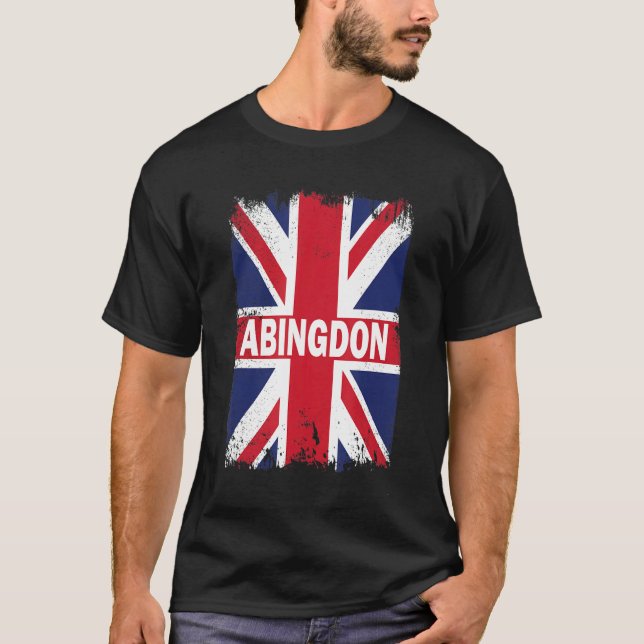 Camiseta Abingdon - Cidade da Inglaterra com bandeira do Re (Frente)