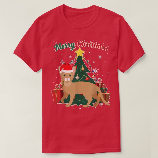 Camiseta Abissínia Árvore de Natal Flocos de Neve Xmas Pré (Frente do Design)