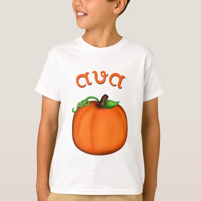 Camiseta Abóbora alaranjada bonito para Ava (Frente)