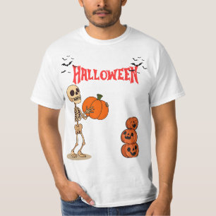 Camiseta Abóbora Assombrada - Design de Horror Crânio