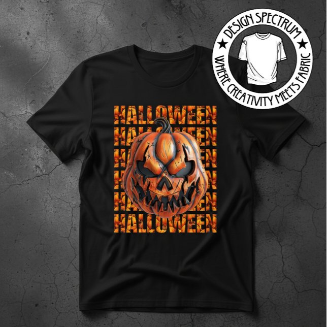 Camiseta Abóbora Assustadora de Halloween (Criador carregado)