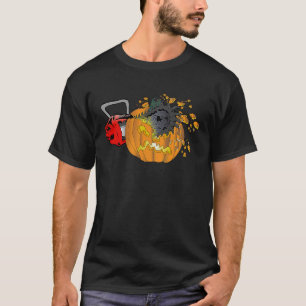 Camiseta Abóbora Assustadora de Halloween com Motosserra F