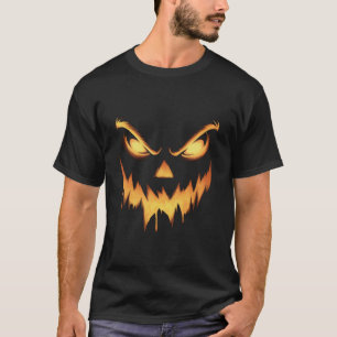 Camiseta Abóbora Assustadora Rosto de Jack O Lantern Hallow