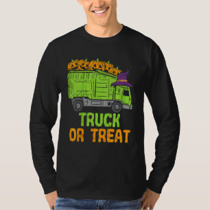 Camiseta Abóbora Caminhão de Lixo Bebês Meninos Halloween