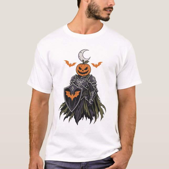 Camiseta Abóbora Cavaleiro Gótico Halloween (Frente)