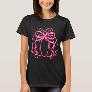 Camiseta Abóbora com Laço Coquete da Fita Rosa do Câncer de