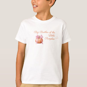 Camiseta Abóbora com Laço Rosa “Irmão Mais Velho da Abóbora