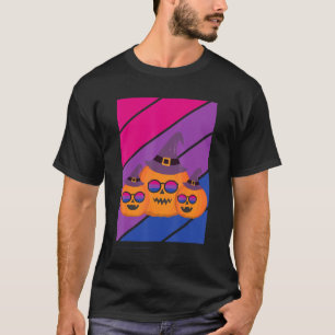 Camiseta Abóbora Com Orgulho Bandeira Bissexual Do Dia das