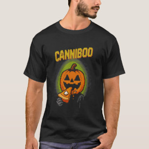 Camiseta Abóbora comendo torta engraçada em pixel art da Ca