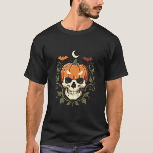 Camiseta Abóbora Crânio Halloween Gótico