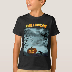 Camiseta Abóbora-das-bruxas e raven
