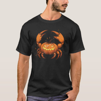 Camiseta Abóbora de Caranguejo Assustador Fofa Fácil Pregui
