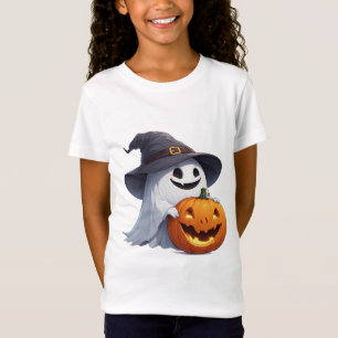 Camiseta Abóbora de Chapéu de Bruxa Fantasma Acento de Fest