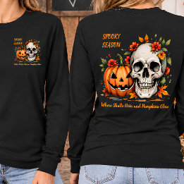Camiseta Abóbora de crânio personalizada de Halloween frent