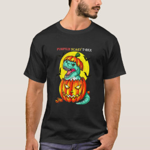 Camiseta Abóbora de Dinossauro de Halloween Assustador Rex